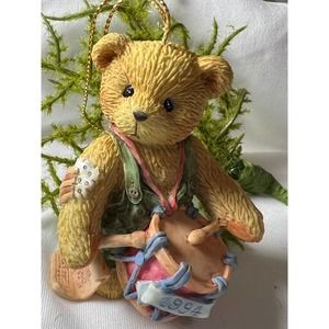 Vintage Bear Christmas Ornament Priscilla Hillman 1994 Enesco Bear #912891 Drum